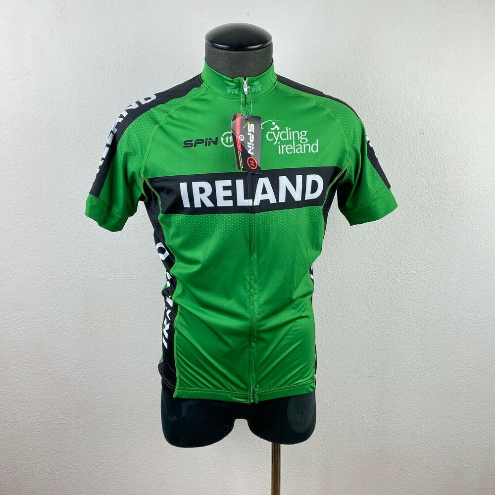 Spin 11 Cycling Ireland Bike Shirt Full Zip NWT XL Kelly Green Back Pockets - Picture 7 of 11